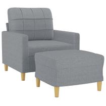 Conjunto de Sillón con Reposapiés vidaXL de Tela Gris Claro Moderna Conjunto de Sillón con Reposapiés vidaXL de Tela Gris Claro Moderna
