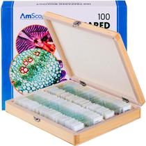 Conjunto de slides para microscópio AmScope PS100B Basic Science 100 slides