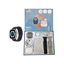 Conjunto de smartwatch 7 em 1 RM22 relógio com tela sensível ao toque