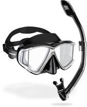 Conjunto de Snorkel Cressi Pano 4 & Supernova Dry Preto/Prata