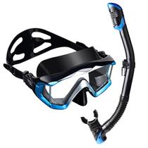 Conjunto de snorkel EXP VISION Pano 3 para adultos com máscara antiembaçante azul