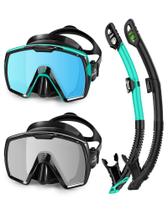 Conjunto de Snorkel Freela Máscara de Vidro Temperado com Visão Panorâmica de 180