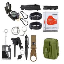 Conjunto De Sobrevivência E Camping Bolsa Verde Militar