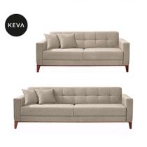 Conjunto de Sofá 2 e 3 Lugares Kivik Bege - Keva