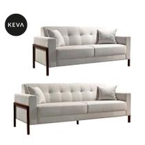 Conjunto de Sofá 2 e 3 Lugares Kivik Copenhague Algodão Cru