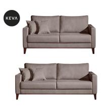 Conjunto de Sofá 2 e 3 Lugares Kivik Liso Caqui Conjunto de Sofá 2 e 3 Lugares Kivik Liso Caqui