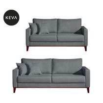 Conjunto de Sofá 2 e 3 Lugares Kivik Liso Cinza