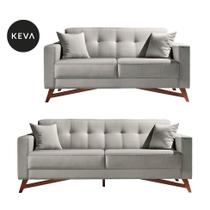 Conjunto de Sofá 2 e 3 Lugares Kivik Oslo Algodão Bege