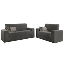 Conjunto de Sofá 2 e 3 Lugares Leon Veludo Mamflex Conjunto de Sofá 2 e 3 Lugares Leon Veludo Mamflex