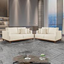 Conjunto de Sofá 2 e 3 Lugares Pés em Madeira Maciça Ingla