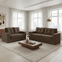 Conjunto de Sofá 2 e 3 Lugares Toquio Marrom Conjunto de Sofá 2 e 3 Lugares Toquio Marrom