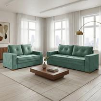 Conjunto de Sofá 2 e 3 Lugares Toquio Verde Conjunto de Sofá 2 e 3 Lugares Toquio Verde