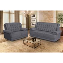 Conjunto de Sofá 2,00 x 1,50m 3 E 2 Lugares Suede Filadélfia Cinza Conjunto de Sofá 2,00 x 1,50m 3 E 2 Lugares Suede Filadélfia Cinza