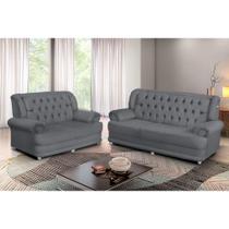 Conjunto de Sofá 2,00 x 1,50m 3 E 2 Lugares Suede Finlândia Cinza Conjunto de Sofá 2,00 x 1,50m 3 E 2 Lugares Suede Finlândia Cinza