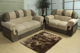 Conjunto de sofá 2x3 lugares Corsa Bege/Marrom