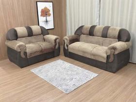 Conjunto de sofá 2x3 lugares Corsa Bege/Marrom