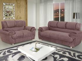 Conjunto de sofa 2x3 lugares Marrom
