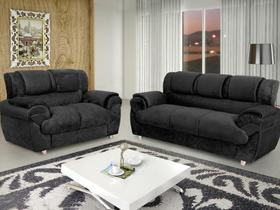 Conjunto de sofa 2x3 lugares Preto