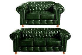 Conjunto de Sofá 3 e 2 Lugares Chesterfield Luís Xv Verde Conjunto de Sofá 3 e 2 Lugares Chesterfield Luís Xv Verde