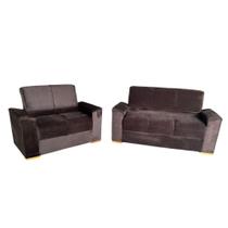 Conjunto de Sofá 3x2 Lugares Camila Marrom Malu Estofados Conjunto de Sofá 3x2 Lugares Camila Marrom Malu Estofados