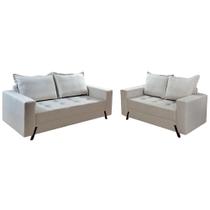 Conjunto de Sofá 8100 em Veludo com 2 e 3 Lugares Boareto Cor Prata