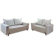 Conjunto de Sofá 8100 em Veludo com 2 e 3 Lugares Boareto Cor Prata Conjunto de Sofá 8100 em Veludo com 2 e 3 Lugares Boareto Cor Prata