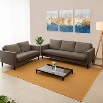 Conjunto de Sofá Antúrio 3 e 2 Lugares com Usb em Linho CabeCasa MadeiraOriginals Marrom Conjunto de Sofá Antúrio 3 e 2 Lugares com Usb em Linho CabeCasa MadeiraOriginals Marrom
