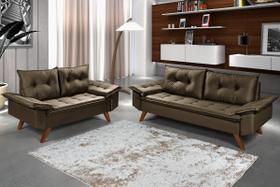 Conjunto De Sofa Bariloche 2 E 3 Lugares Essencial Estofados