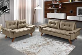 Conjunto De Sofa Bariloche 2 E 3 Lugares Essencial Estofados