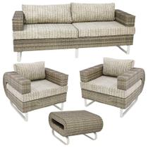 Conjunto De Sofá Completo Modelo Begônia Bege