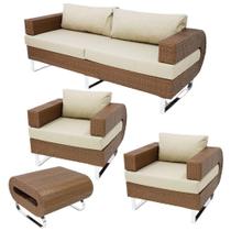 Conjunto De Sofá Completo Modelo Begônia Marrom