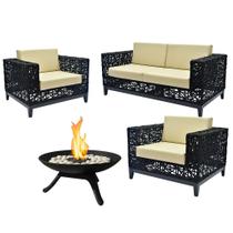 Conjunto de Sofá Estrela Corda Náutica com Lareira Ferro Portátil Área Externa Interna Conjunto de Sofá Estrela Corda Náutica com Lareira Ferro Portátil Área Externa Interna