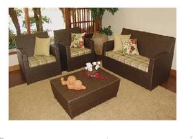 Conjunto De Sofa Fibra Com 2 Poltronas Varanda Piscina Sala