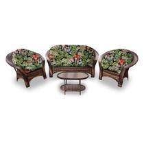 Conjunto de Sofá Fibra Sintética 19 - 1 Sofá 2 L + 2 Poltronas + 1 Mesa Centro - Tecido Saquarema