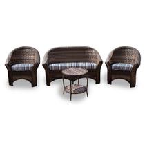 Conjunto de Sofá Fibra Sintética Bali - 1 Sofá 2L + 2 Poltronas + 1 Mesa Centro - Tecido Alanta Conjunto de Sofá Fibra Sintética Bali - 1 Sofá 2L + 2 Poltronas + 1 Mesa Centro - Tecido Alanta