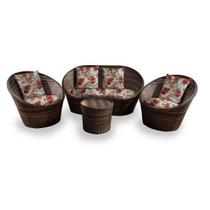Conjunto de Sofá Fibra Sintética Bola - 1 Sofá 2 L + 2 Poltronas + 1 Mesa Centro - Gamboa Bege Conjunto de Sofá Fibra Sintética Bola - 1 Sofá 2 L + 2 Poltronas + 1 Mesa Centro - Gamboa Bege