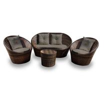 Conjunto de Sofá Fibra Sintética Bola - 1 Sofá 2 L + 2 Poltronas + 1 Mesa Centro - Tecido Duna Fendi Conjunto de Sofá Fibra Sintética Bola - 1 Sofá 2 L + 2 Poltronas + 1 Mesa Centro - Tecido Duna Fendi