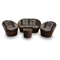 Conjunto de Sofá Fibra Sintética Bola - 1 Sofá 2 L + 2 Poltronas + 1 Mesa Centro - Tecido Duna Fendi Conjunto de Sofá Fibra Sintética Bola - 1 Sofá 2 L + 2 Poltronas + 1 Mesa Centro - Tecido Duna Fendi
