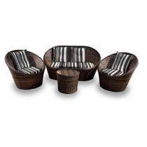 Conjunto de Sofá Fibra Sintética Bola - 1 Sofá 2 L + 2 Poltronas + 1 Mesa Centro - Tecido Illimani Preto Conjunto de Sofá Fibra Sintética Bola - 1 Sofá 2 L + 2 Poltronas + 1 Mesa Centro - Tecido Illimani Preto