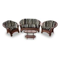 Conjunto de Sofá Fibra Sintética Cairo - 1 Sofá 2 L + 2 Poltronas + 1 Mesa Centro - Tecido Illimani Preto Conjunto de Sofá Fibra Sintética Cairo - 1 Sofá 2 L + 2 Poltronas + 1 Mesa Centro - Tecido Illimani Preto