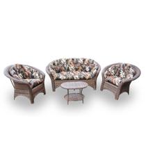 Conjunto de Sofá Fibra Sintética Cairo - 1 Sofá 2 L + 2 Poltronas + 1 Mesa Centro - Tecido Revieira Marrom Conjunto de Sofá Fibra Sintética Cairo - 1 Sofá 2 L + 2 Poltronas + 1 Mesa Centro - Tecido Revieira Marrom