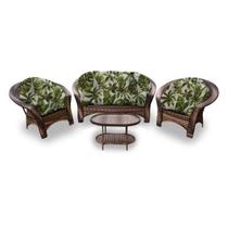 Conjunto de Sofá Fibra Sintética Madagascar - 1 Sofá 2 L + 2 Poltronas + 1 Mesa Centro - Zimbros Ver Conjunto de Sofá Fibra Sintética Madagascar - 1 Sofá 2 L + 2 Poltronas + 1 Mesa Centro - Zimbros Ver