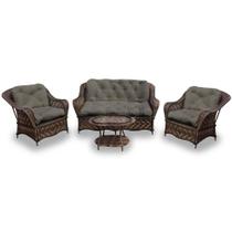 Conjunto de Sofá Fibra Sintética Naja - 1 Sofá 2 L + 2 Poltronas + 1 Mesa Centro - Tecido Duna Fendi Conjunto de Sofá Fibra Sintética Naja - 1 Sofá 2 L + 2 Poltronas + 1 Mesa Centro - Tecido Duna Fendi