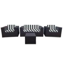 Conjunto de Sofá Fibra Sintética Tabaco Bora Bora - 1 Sofá 2L + 2 Poltronas + 1 Mesa Centro - Tecido Conjunto de Sofá Fibra Sintética Tabaco Bora Bora - 1 Sofá 2L + 2 Poltronas + 1 Mesa Centro - Tecido