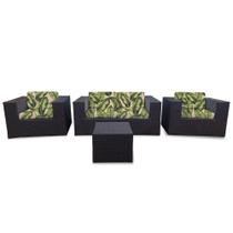 Conjunto de Sofá Fibra Sintética Tabaco Bora Bora - 1 Sofá 2L + 2 Poltronas + 1 Mesa Centro - Tecido Conjunto de Sofá Fibra Sintética Tabaco Bora Bora - 1 Sofá 2L + 2 Poltronas + 1 Mesa Centro - Tecido