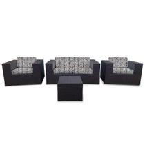 Conjunto de Sofá Fibra Sintética Tabaco Bora Bora - 1 Sofá 2L + 2 Poltronas + 1 Mesa Centro - Tecido Conjunto de Sofá Fibra Sintética Tabaco Bora Bora - 1 Sofá 2L + 2 Poltronas + 1 Mesa Centro - Tecido