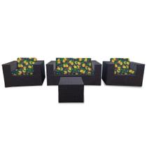 Conjunto de Sofá Fibra Sintética Tabaco Bora Bora - 1 Sofá 2L + 2 Poltronas + 1 Mesa Centro - Tecido Conjunto de Sofá Fibra Sintética Tabaco Bora Bora - 1 Sofá 2L + 2 Poltronas + 1 Mesa Centro - Tecido