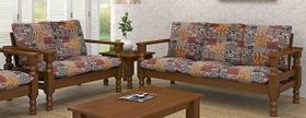 Conjunto de sofa madeira maciça 3+2 lugares cor imbuia Conjunto de sofa madeira maciça 3+2 lugares cor imbuia