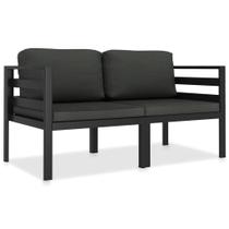 Conjunto de Sofá para Patio Casafoyer de Aluminio Antracita con Cojines Conjunto de Sofá para Patio Casafoyer de Aluminio Antracita con Cojines