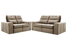 Conjunto de Sofás 2 e 3 Lugares Barsa Gralha Azul Conjunto de Sofás 2 e 3 Lugares Barsa Gralha Azul